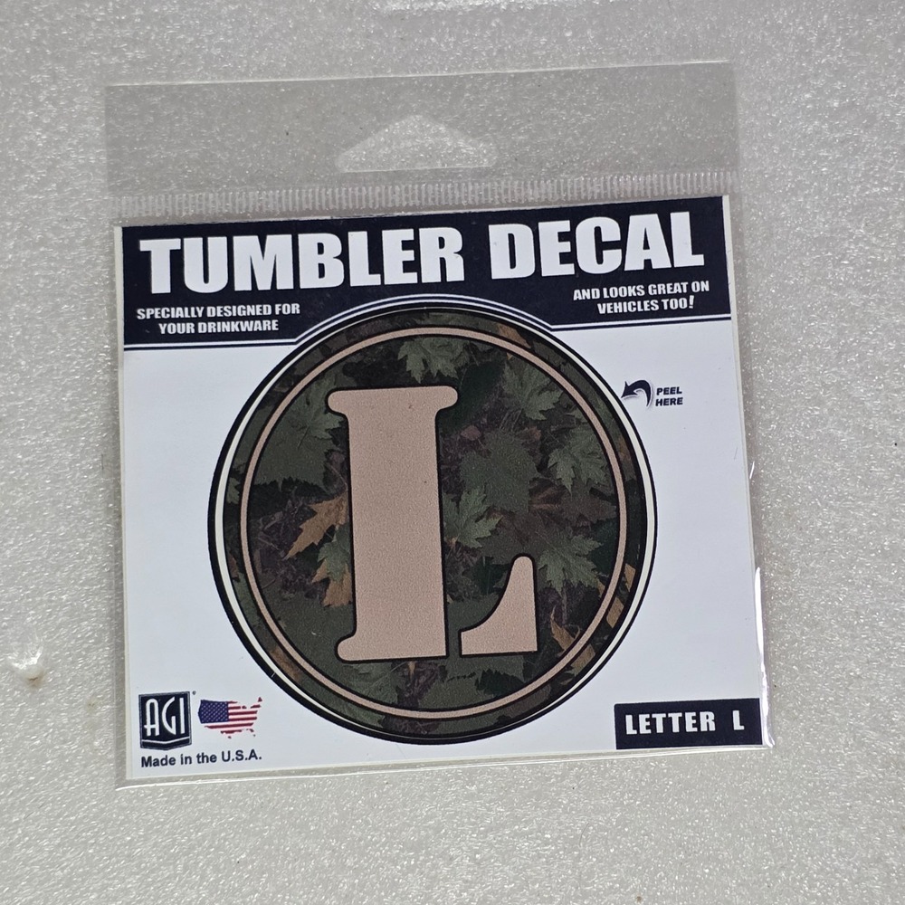 AGI Tumbler Decal Letter L Camouflage Vehicle Car Window Sticker New